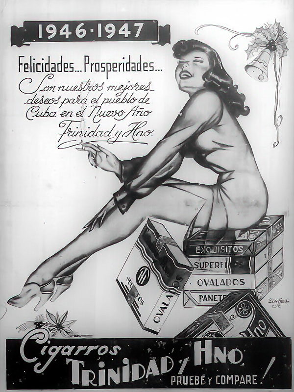 Cartel promocional de cigarrillos
