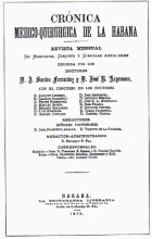Comienza la publicación de Crónica Médico Quirúrgica de La Habana