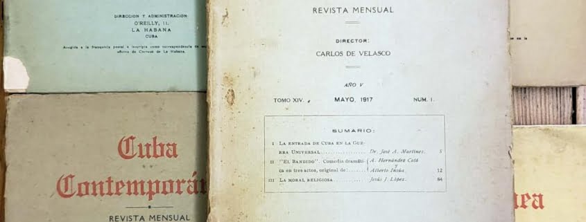 Diferentes números de la revista Cuba Contemporánea. Foto tomada de Internet
