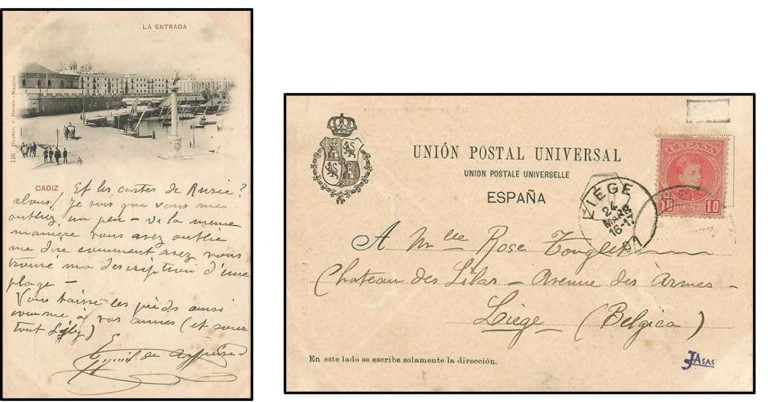 Tarjeta postal, finales del siglo XIX