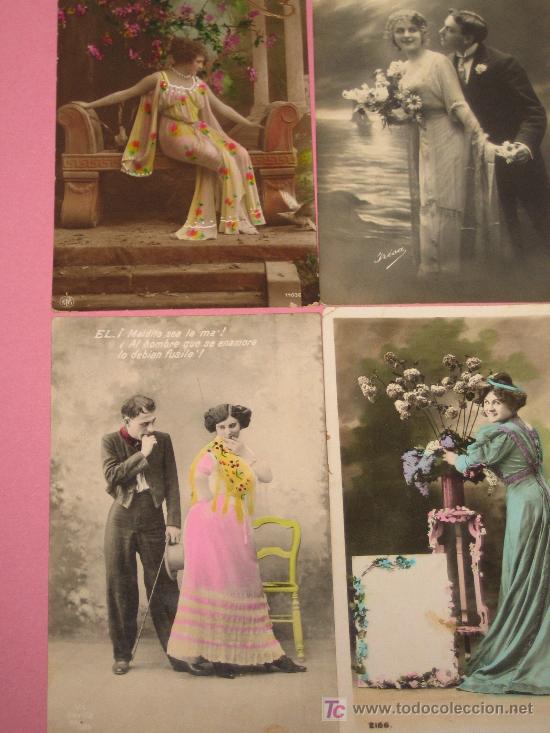 Postales de tema romántico, primera mitad del siglo XX