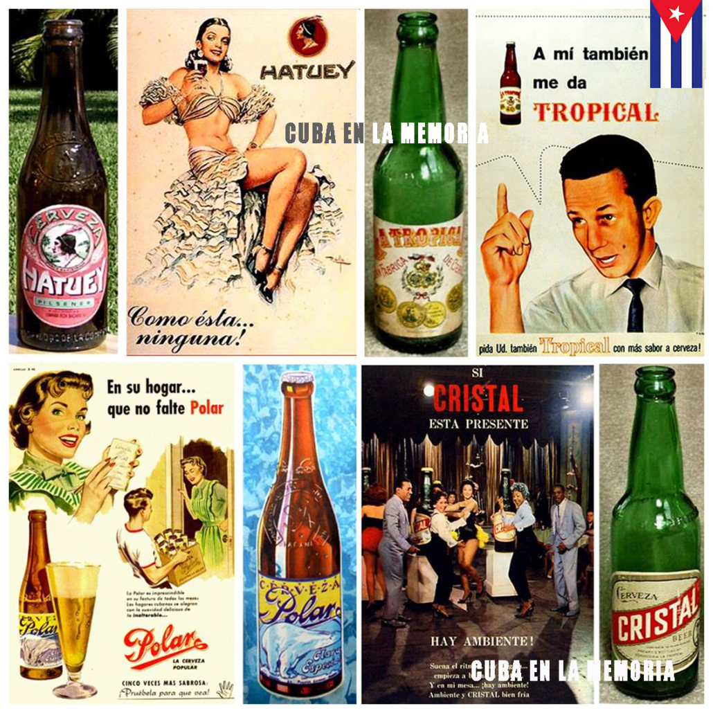 Carteles publicitarios de diferentes cervezas cubanas, años 50